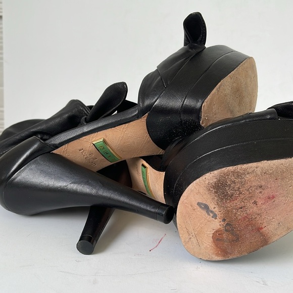 L.A.M.B Womens Lamb Leather Ankle Platfrom Heels in Black size 8.5M - Picture 8 of 10